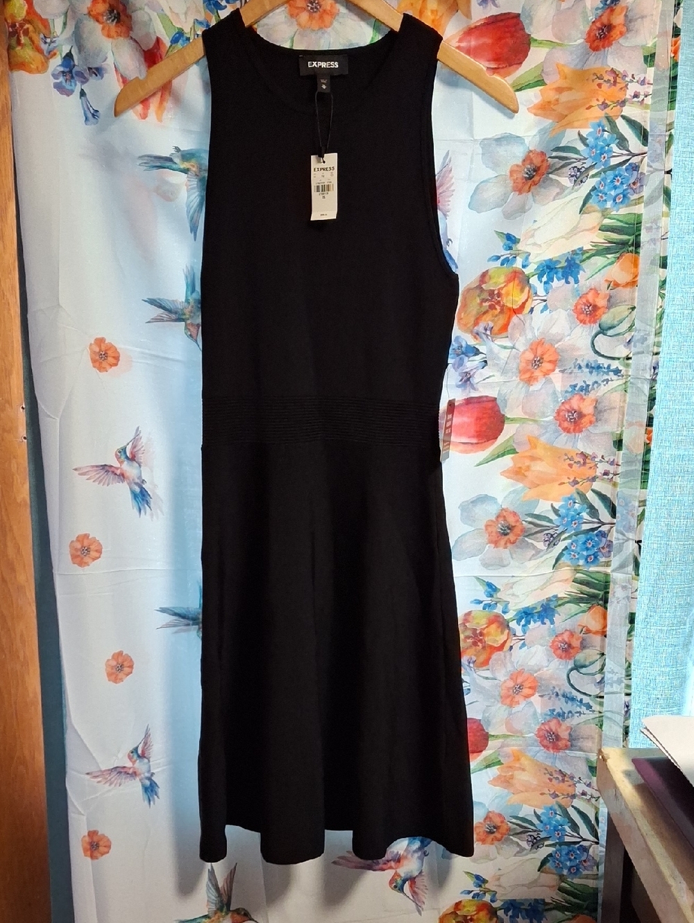 New Express Black Sleeveless Midi Dress Size Xs